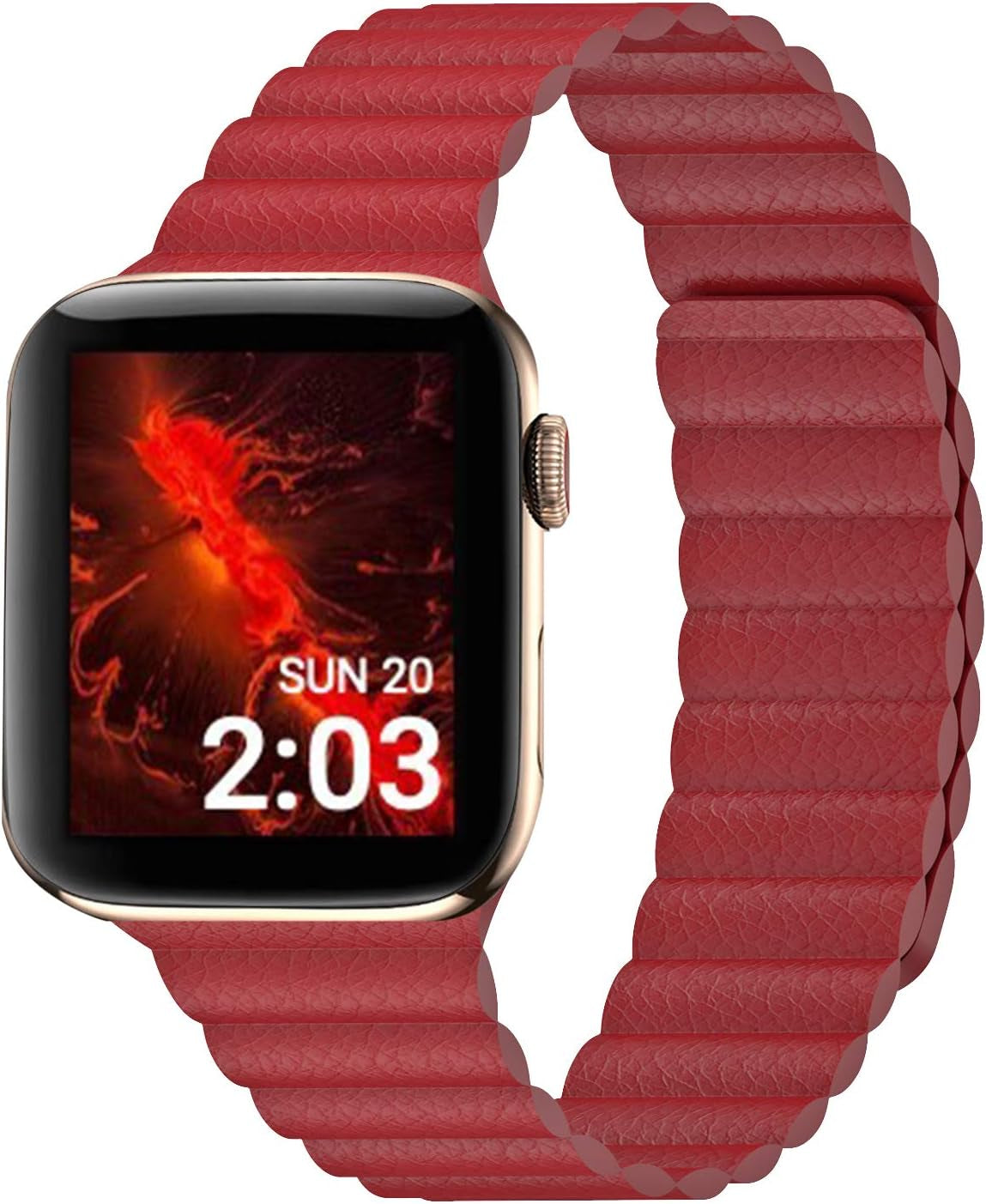 INI Compatible with Apple Watch Band 49Mm 45Mm 44Mm 42Mm 41Mm 40Mm 38Mm - Enhanced Adjustable Leather Strap with Magnetic Closure System for Iwatch Series Ultra/8/7/Se/6/5/4/3/2/1 - Black  INI Technologies Ruby 38mm/40mm/41mm 6.0"-8.0" 