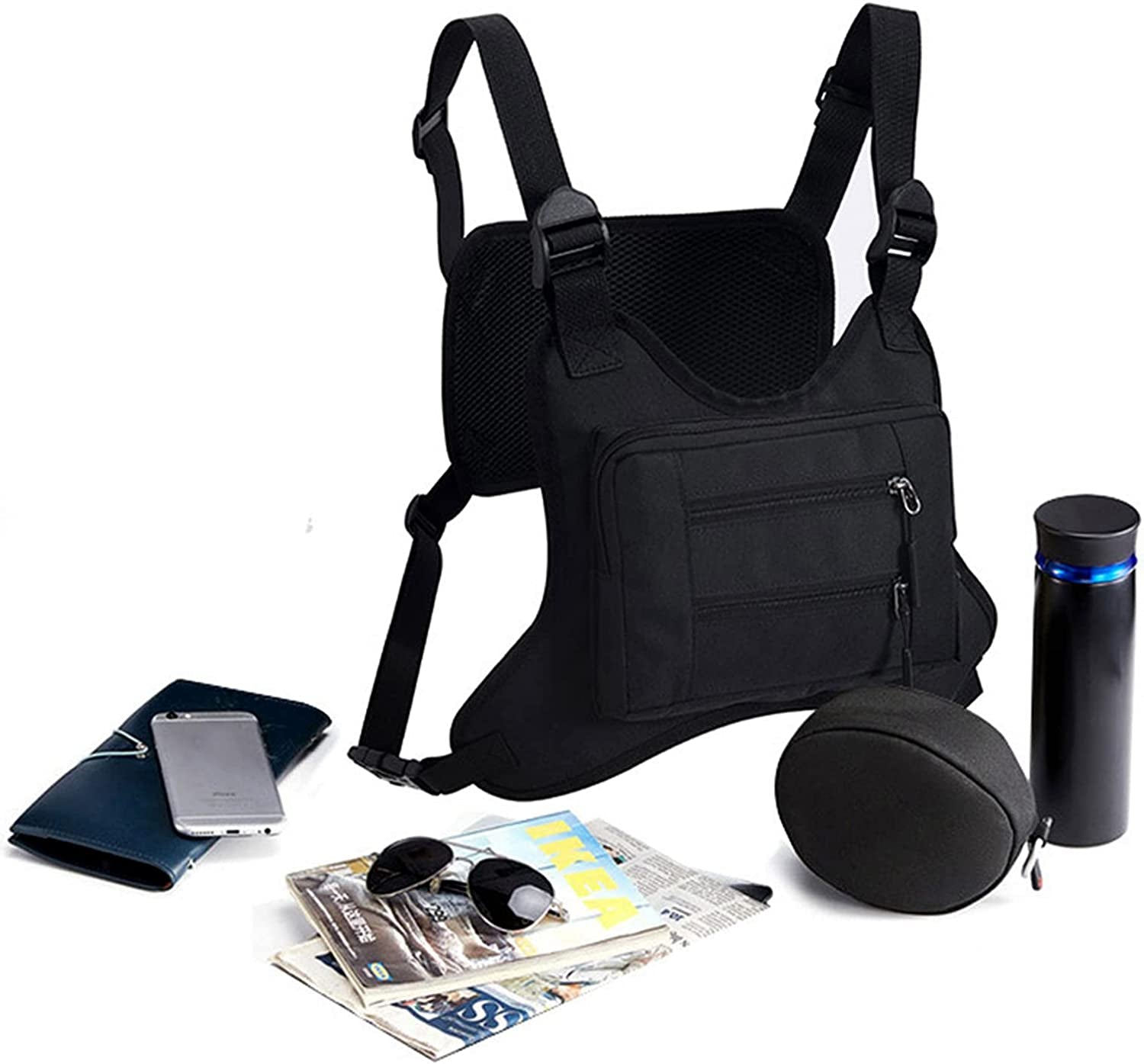 Jueachy Chest Bag for Men Women Running Bag Chest Phone Holder Chest Fanny Pack Tactical Chest Pouch for Workouts Cycling Exercise Hiking with Pockets Extra Storage  Jueachy   