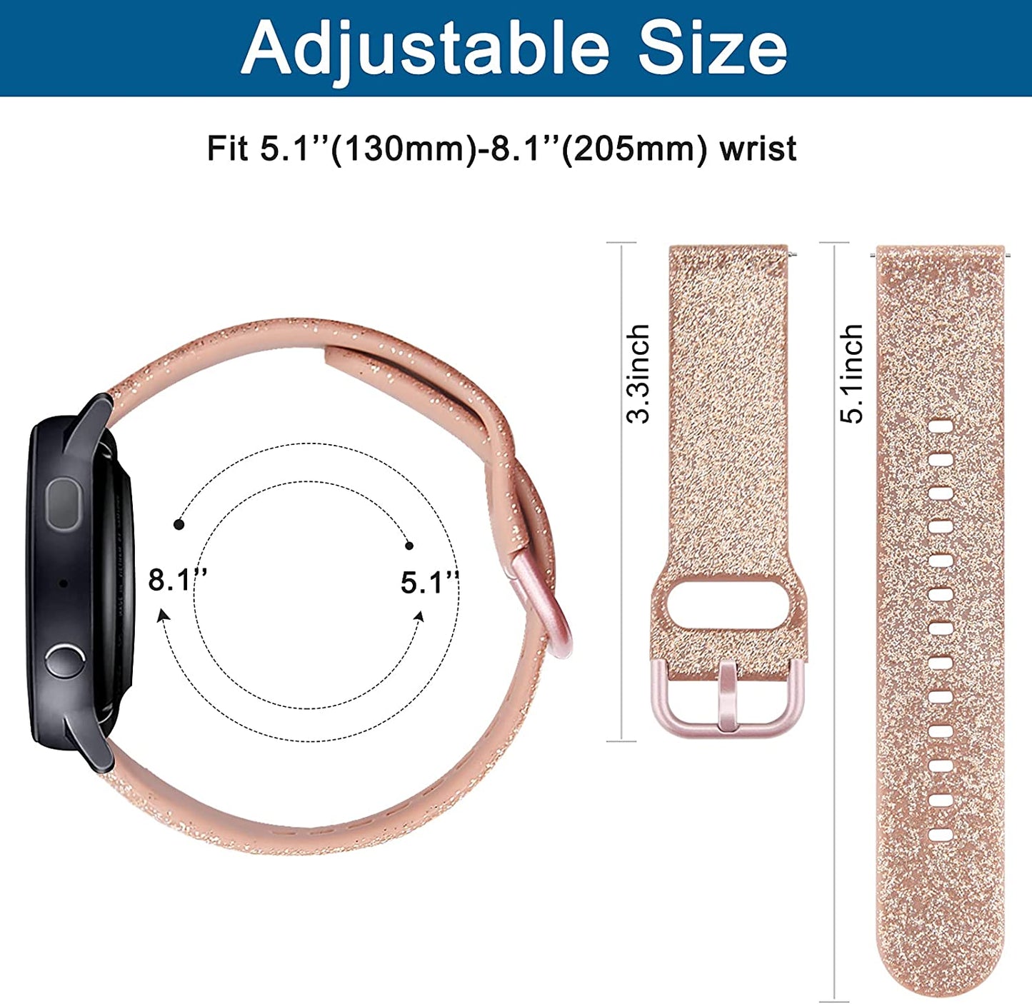 4 PACK Bands Compatible with Samsung Galaxy Watch 4 Band 40Mm 44Mm, Galaxy Watch 4 Classic Band 42Mm 46Mm, Galaxy Watch 5 Bands, Galaxy Watch 5 Pro, 20Mm Adjustable Silicone Sport Strap Replacement Band for Galaxy Watch 4 / 5 Women Men  Wanme   