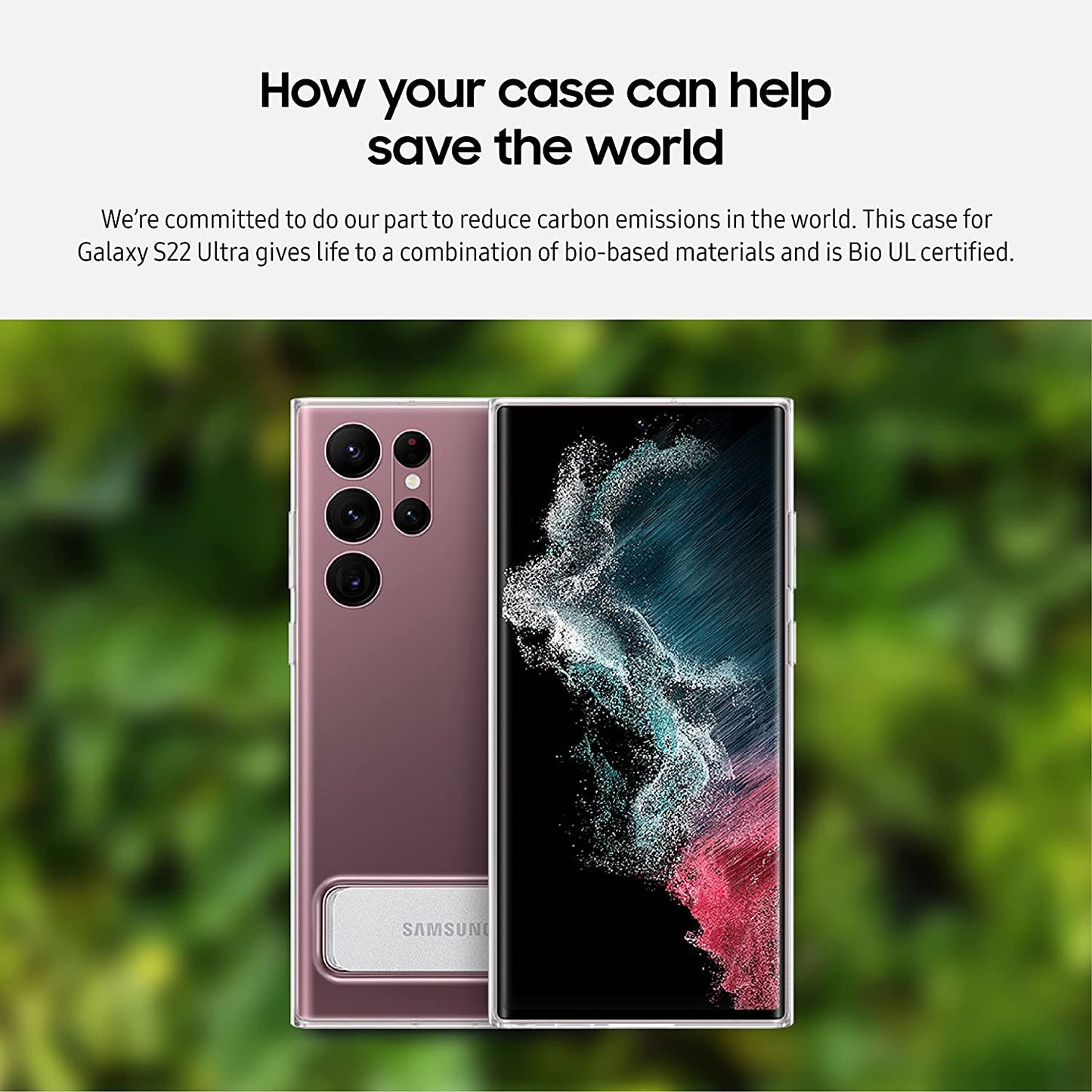 Samsung Electronics Galaxy S22 Ultra Clear Standing Cover, Protective Phone Case, Corner TPU Bumpers, PC Back Protection, Adjustable Viewing Angle, US Version, Transparent, (EF-JS908CTEGUS)  Samsung   