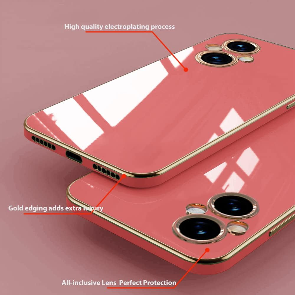 Wousunly Compatible with Oneplus Nord N20 5G Case Silicone Pink, Plating Phone Oneplus Nord N20 5G Case Shockproof Thin and Soft Cover (Red)  Wousunly   