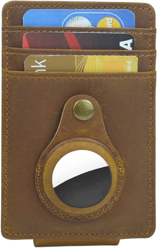 Hevawe Air Tag Money Clip Wallet for Men Air Tag Wallet Men Wallet with Airtag Holder for Airtag Wallet Men with Airtag Wallet Leather Slim for Women Air Tag Card Holder Wallet for Men with Airtag  Hevawe   