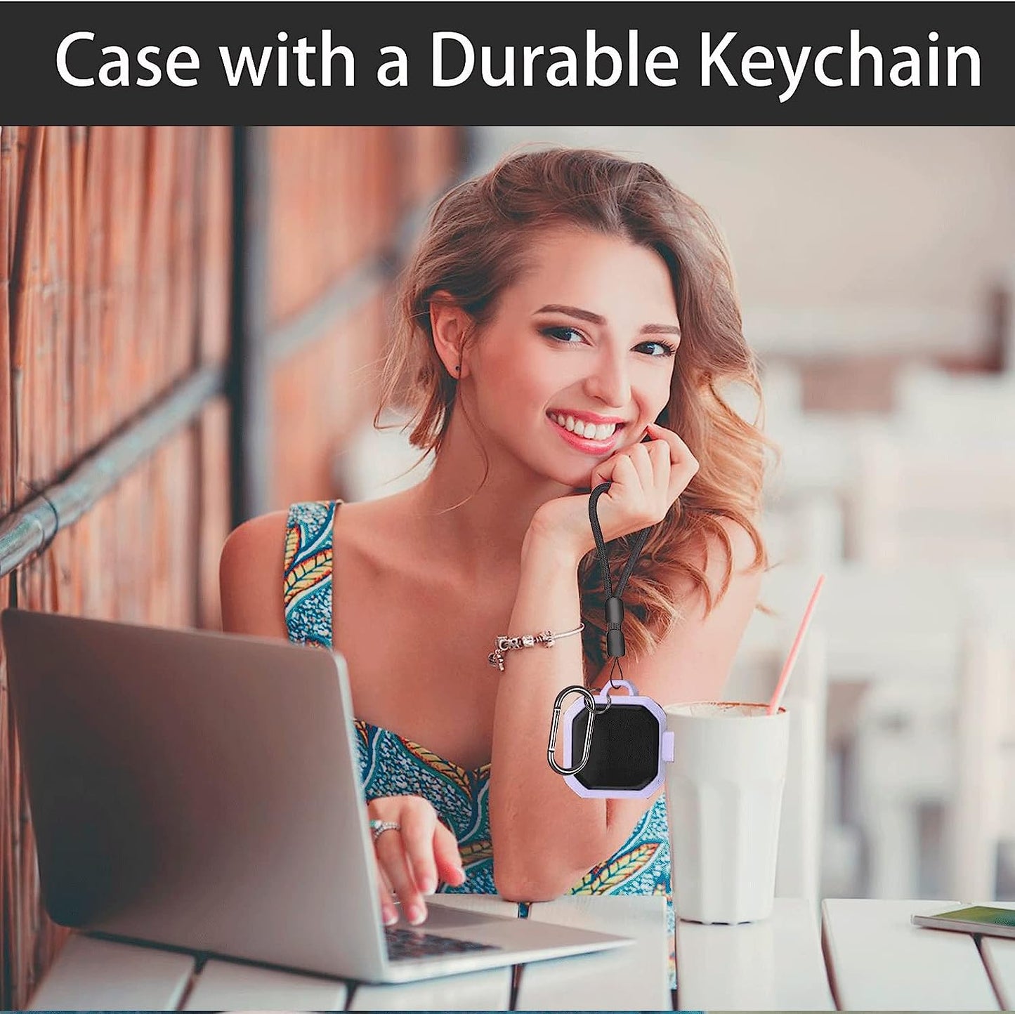 Locking Case Compatible with Samsung Galaxy Buds 2 / Galaxy Buds Pro 2/ Galaxy Buds Pro/Galaxy Buds Live, Galaxy Buds Case with Lock, Keychain and Strap/Lanyard, Galaxy Buds2 Case Cover (Purple)  ULITIQ   