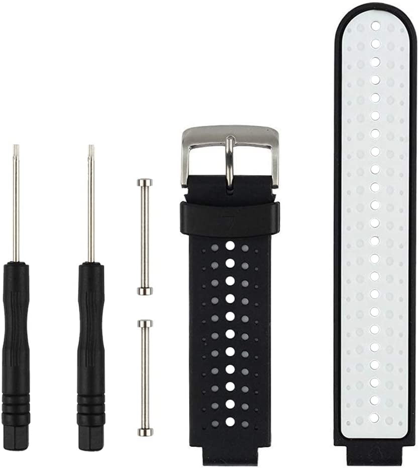 Replacement for Garmin Forerunner 235 / Garmin Approach S20 S5 S6 Watch Band Accessory, Adjustable Silicone Solid&Pattern Strap Wristband for Forerunner 220/230/620/630/735Xt/235Lite…  kiugi   