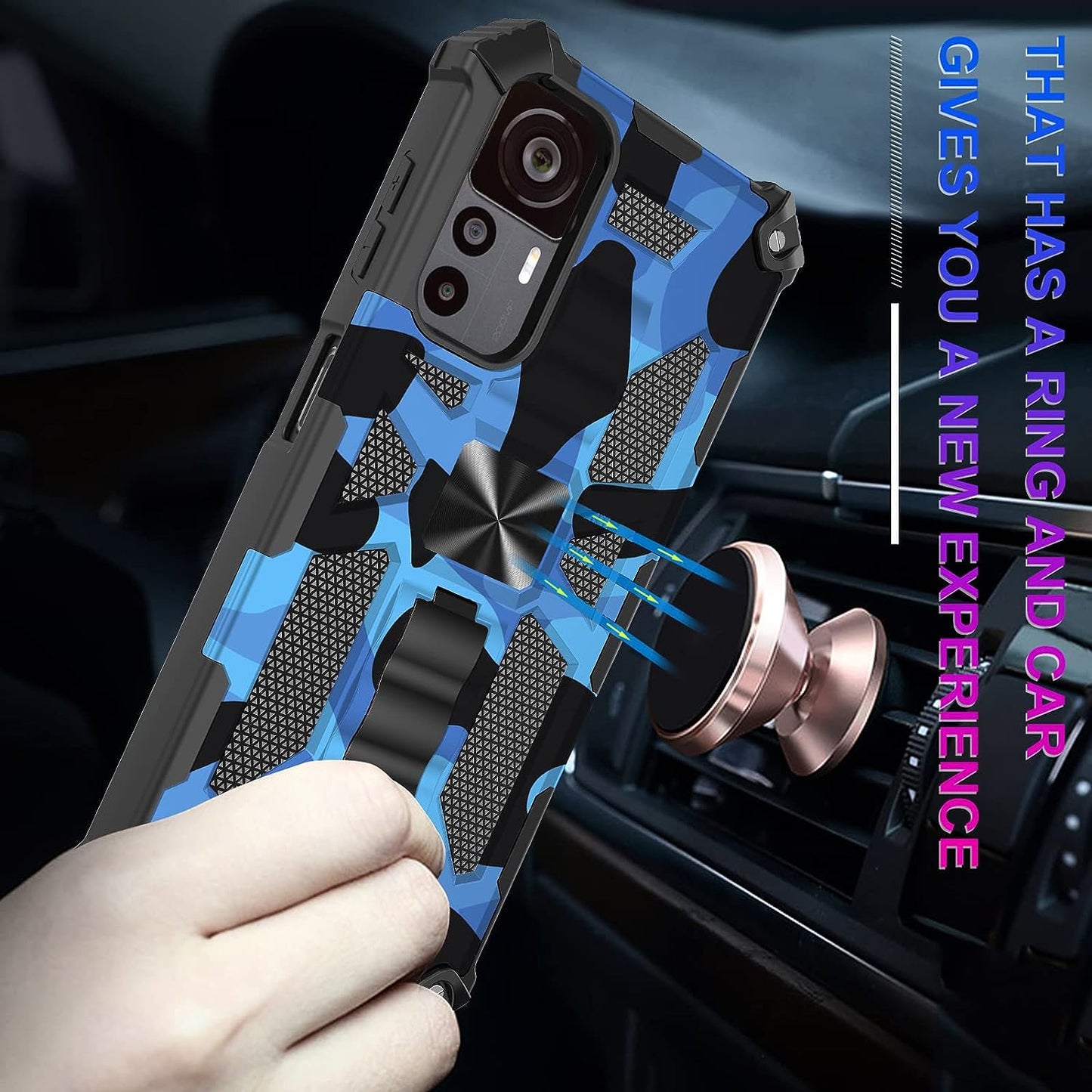 Ysnzaq Outdoor Camouflage Case for Xiaomi 12T 6.67", Heavy Duty Shockproof Protection with Magnetic Bracket Phone Cover for Xiaomi 12T/12T Pro/Redmi K50 Ultra MC Army Green  Ysnzaq   