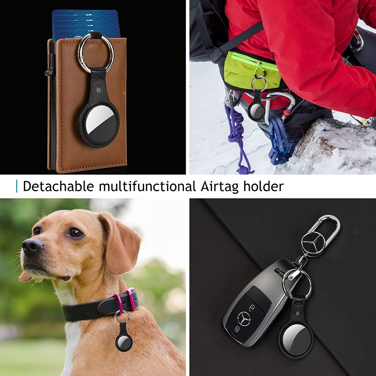 Mens Airtag Wallet with Money Clip,Leather Credit Card Holder with Detachable Airtag Holder Rfid Minimalist Wallet Pop up Wallet with Gift Box（Brown)  Blsoatee   