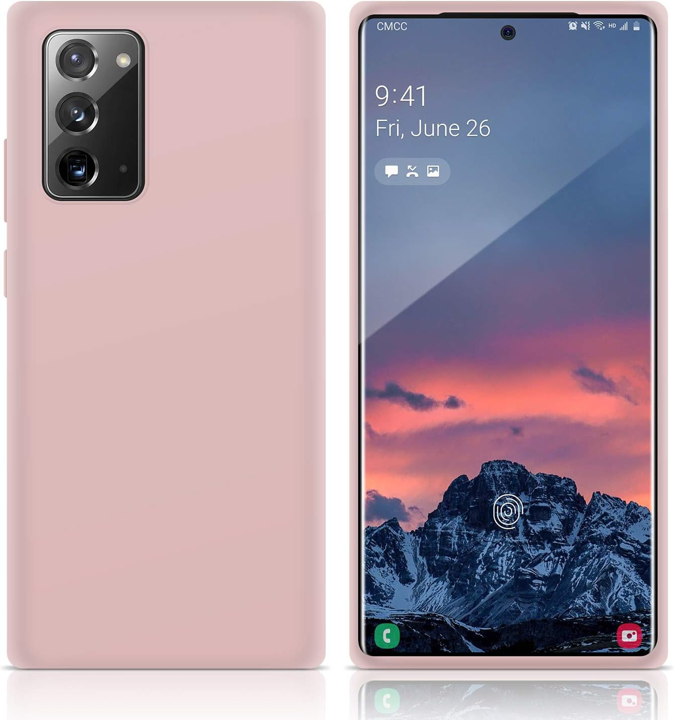 E Segoi Samsung Galaxy Note 20 Case, Liquid Silicone Gel Rubber Shockproof Case Soft Microfiber Cloth Lining Cushion Compatible with Samsung Note 20 6.7Inch (Pink Sand)  E Segoi   