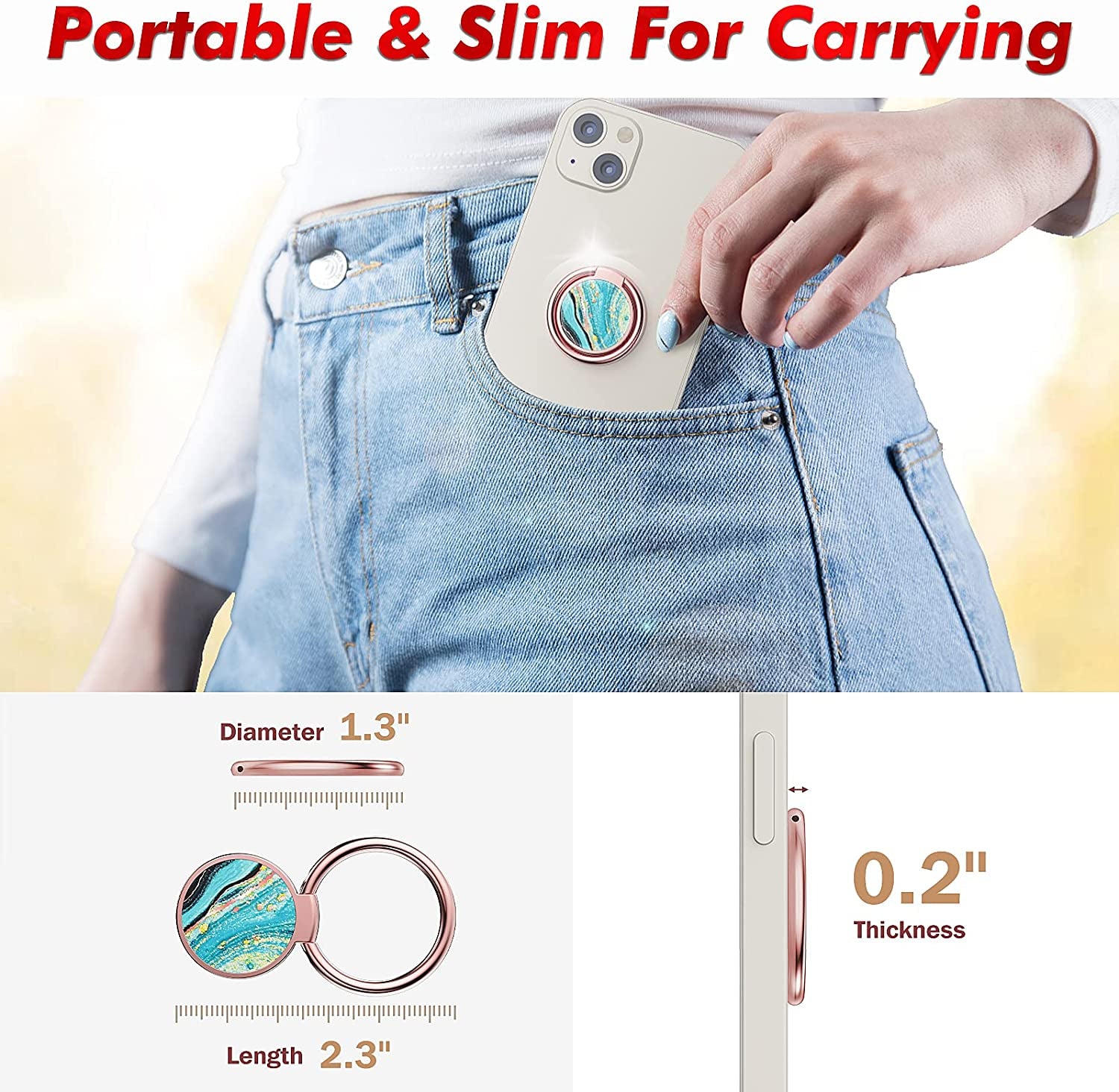 Chvelop Cell Phone Ring Holder, Finger Ring Stand, 360 Degree Rotation Finger Ring Kickstand, Metal Grip for Magnetic Car Mount Compatible with Iphone, Samsung, LG, Sony,Smartphone Accessories (Blue)  Chvelop   