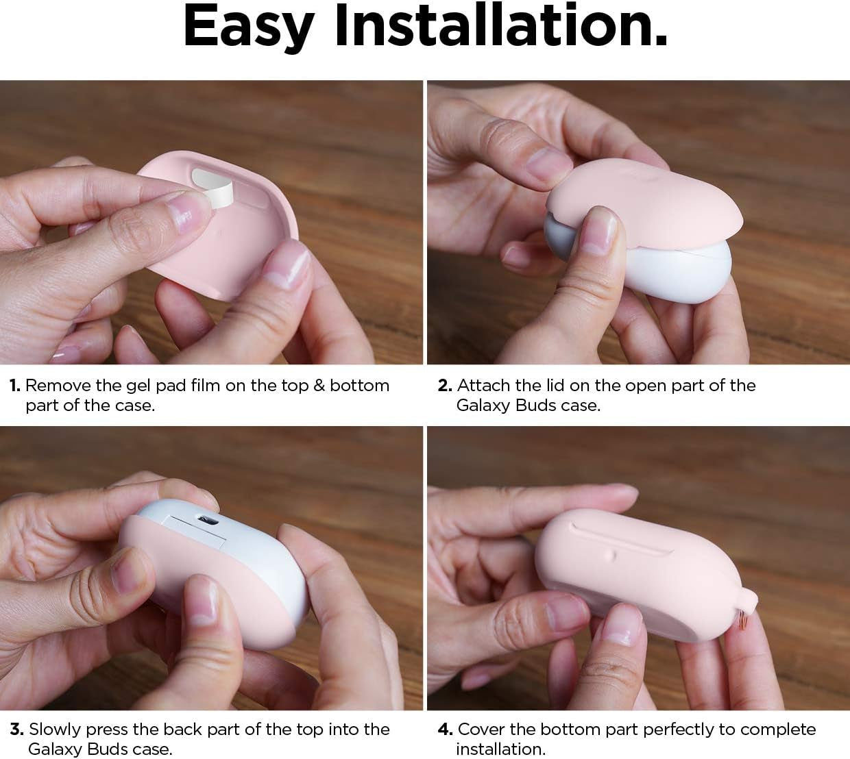 Elago Silicone Case Designed for Samsung Galaxy Buds plus Case (2020) / Galaxy Buds Case (2019) [Body-Lavender/Top-Lovely Pink ] - Full Body Protection, Adhesive Gel Pad  elago   