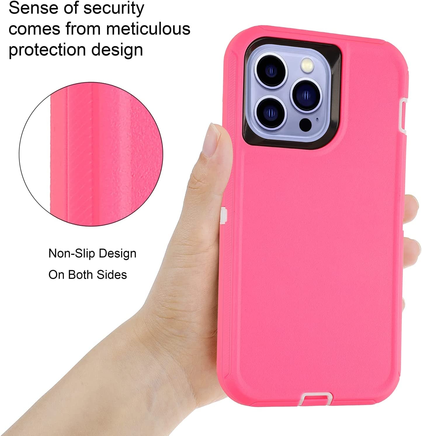 Compatible with Iphone 14 Pro Max Case Heavy Duty Protective Phone Case,Military Grade Full Body Protection Shockproof/Drop Proof Durable Phone Cover for Apple Iphone 14 Pro Max 6.7" Pink/White  droperprote   