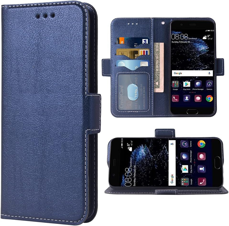 WWAAYSSXA Compatible with Huawei P10 Lite Wallet Case Wrist Strap Lanyard Leather Flip Cover Card Holder Stand Cell Accessories Phone Cases for Hawaii P10Lite P 10 10Lite 2017 Women Men Blue  WWAAYSSXA   