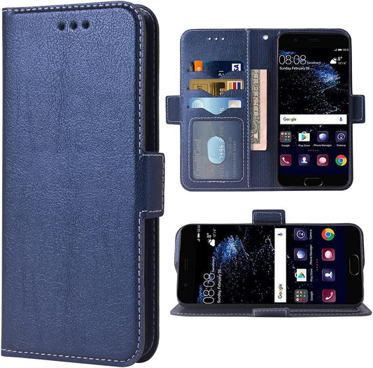 WWAAYSSXA Compatible with Huawei P10 Lite Wallet Case Wrist Strap Lanyard Leather Flip Cover Card Holder Stand Cell Accessories Phone Cases for Hawaii P10Lite P 10 10Lite 2017 Women Men Blue  WWAAYSSXA   