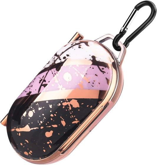 GOLINK Marble Case for Samsung Buds(Not for Buds+), Bling Chrome Full Body Protection Hard PC Case Cover with Printing Designs for Samsung Galaxy Earbuds Charging Case(Black/Pink/White)  LiangYe   