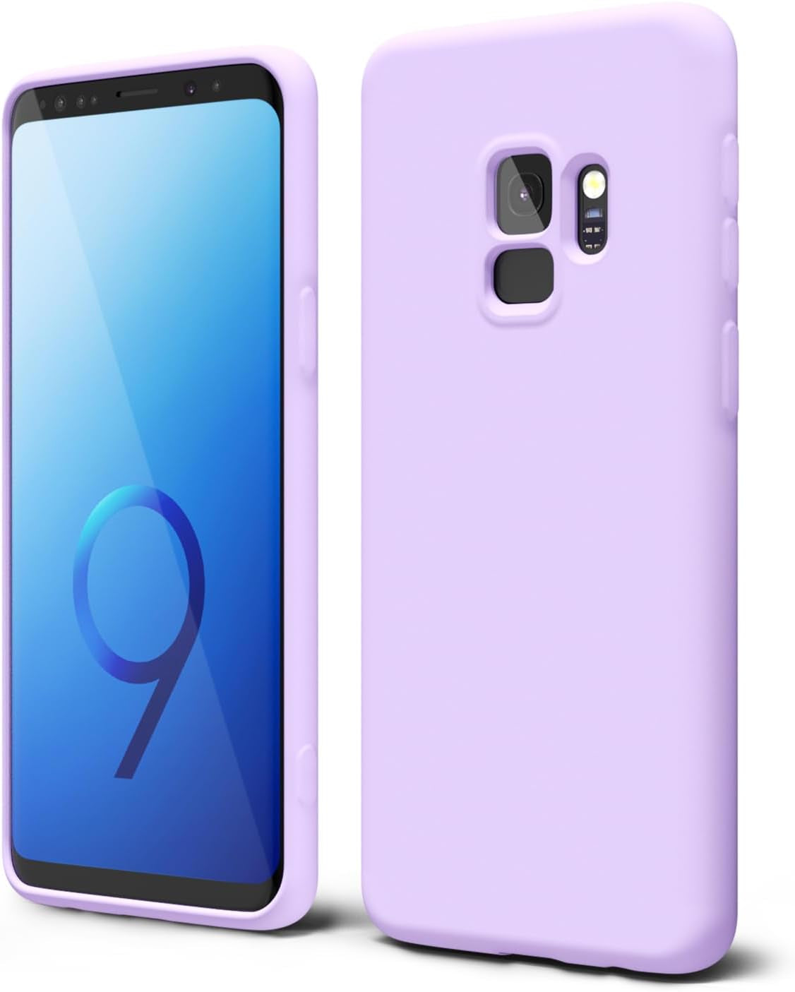 Oakxco for Samsung Galaxy S9 plus Phone Case Liquid Silicone Grip, Cute Thin Slim Soft Rubber TPU Plain Smooth Gel Cover for Women Girl, Matte Solid Protective & Shockproof, Aqua Sky Baby Light Blue  Oakxco   