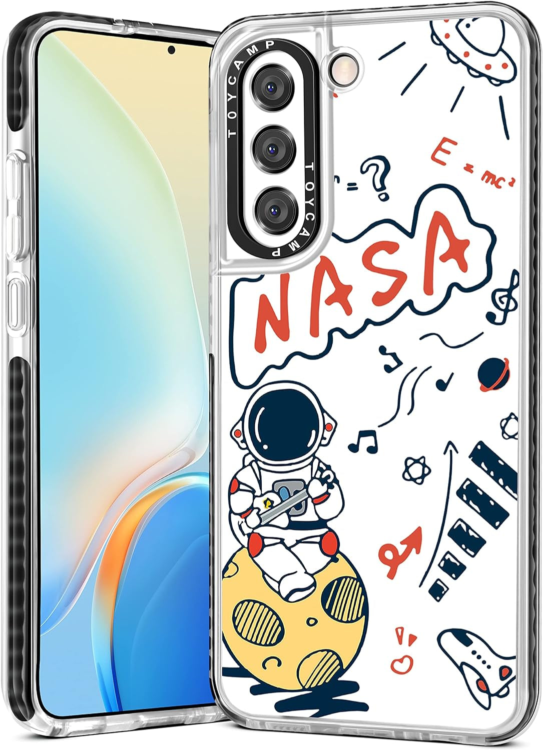 Toycamp for Samsung Galaxy S21 plus Case, Cute Funny Sun Moon Star Design for Women Girls Boys Teens for Galaxy S21 plus Cases, Cute Cartoon Sun Moon Star Print Cover for S21 plus Case 5G, 6.7''  Toycamp White Astronaut Cartoon  