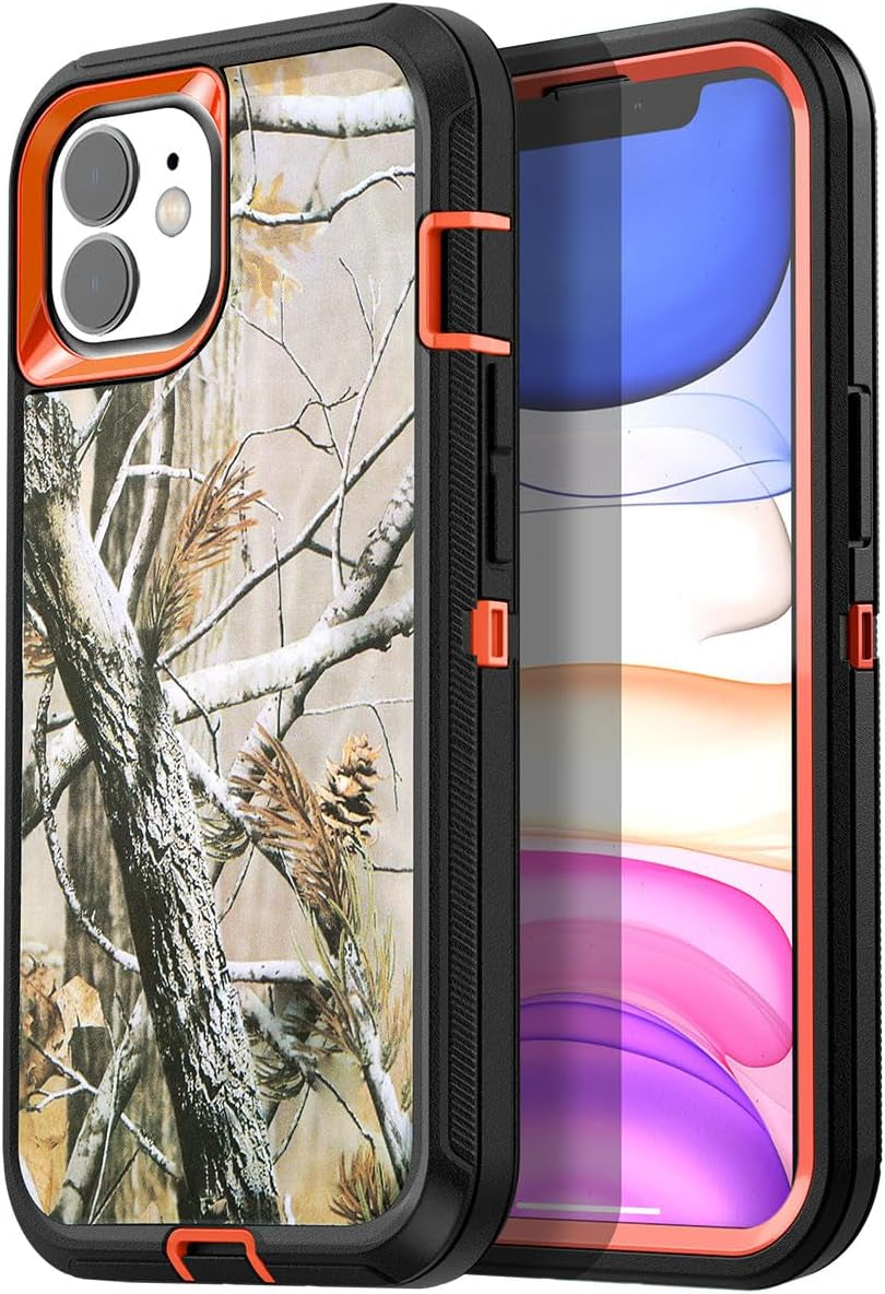 Aicase for Iphone 11 Case with Belt-Clip Holster, Heavy Duty Drop Protection Rugged Shockproof/Drop/Dust Proof 3-Layer Protective Durable Indestructible Phone Cover for Iphone 11, Black  AICase Black/Tree Iphone 11 