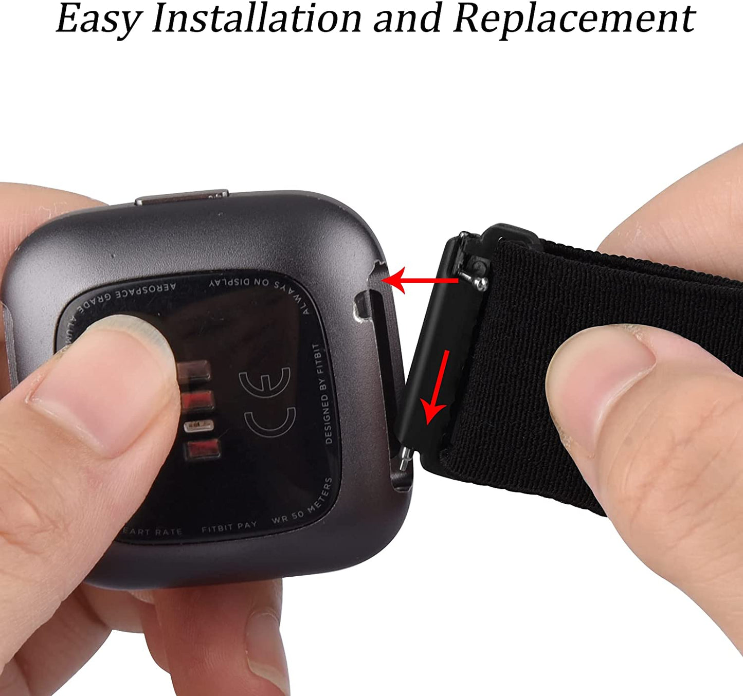 2 Pack Elastic Bands Compatible with Fitbit Versa 2 / Versa/Versa Lite/Versa SE for Women Men, Adjustable Nylon Sport Stretchy Wristband for Fitbit Versa/Versa 2 (Black+Leopard)  Meliya   