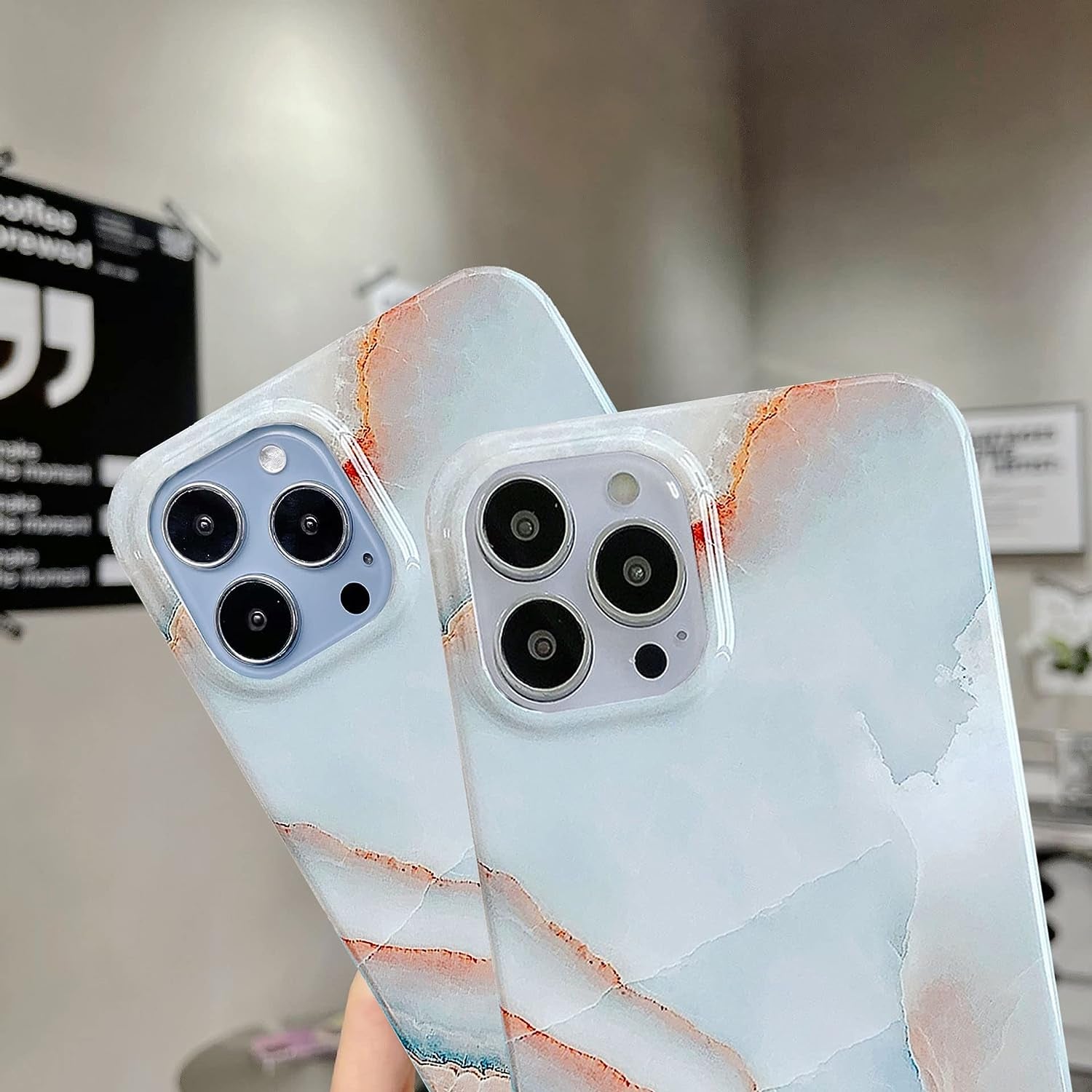 J.West for Iphone 14 Pro Max Case 6.7" Marble Fashion Designs Phone Cover for Women Girls, Stylish Slim Shockproof Soft Bumper Grey Agate Slice Marble Stone Print Protective Phone Case  J.west   