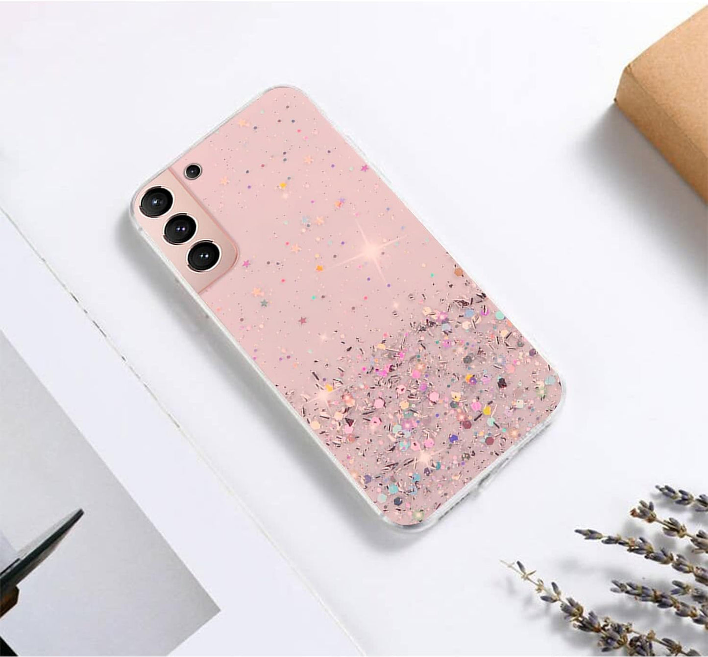 Phone Case for Samsung Galaxy S22 plus 5G Purple, Bling Bling Samsung S22 plus Case Glitter, Samsung Galaxy S22 plus Case Clear Silicone Anti-Scratch (Samsung S22 plus 5G, Pink)  Generic   