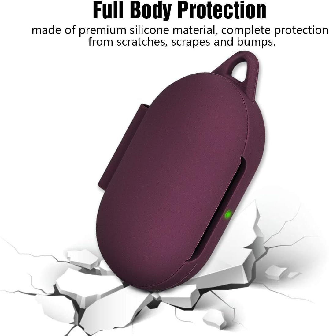 Filoto Silicone Case for Samsung Galaxy Buds plus Case/Galaxy Buds Case with Pom Pom Keychain Protective Cover Galaxy Earbuds Accessory (Burgundy)  Kerle   