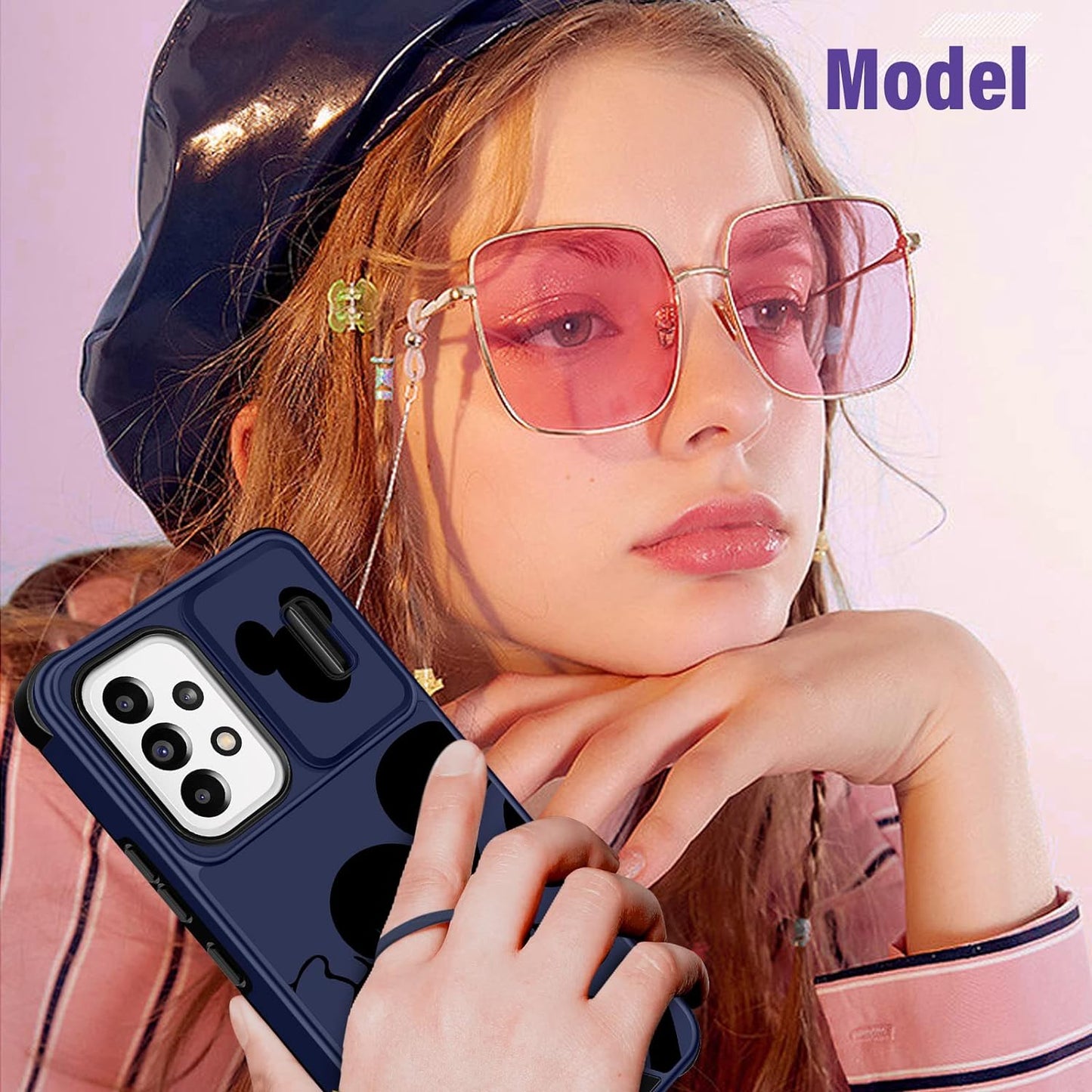 Oqpa for Samsung Galaxy A53 5G Case Cute Cartoon for Women Girly Girls Boys Kids Kawaii Funny Samsung A53 Phone Case Cover with Camera Cover+Ring Holder for Galaxy A53 5G, Happy Miki  meitong2020   