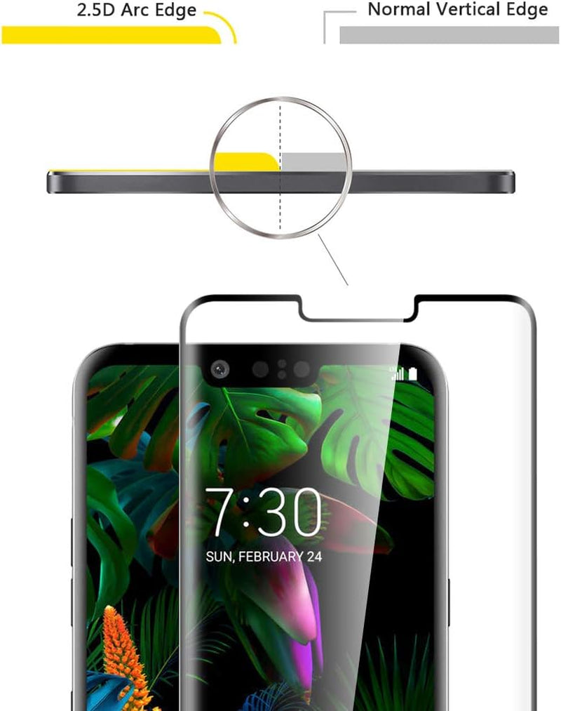 Orzero (2 Pack) Tempered Glass Screen Protector Compatible for LG G8 Thinq, (3D Curved Edge) 9 Hardness HD Anti-Scratch (Case Friendly)(Smaller Version) (Lifetime Replacement)  Orzero   