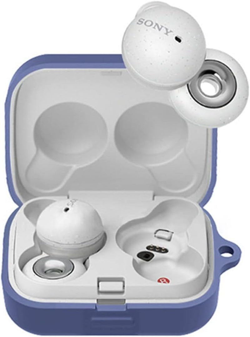 2 Pack DAYJOY Soft Silicone Protective Case Cover Compatible with Sony Linkbuds WF-L900 Earphone, Protective Skin Sleeve with Key Chain (Black+Blue)  DAYJOY   