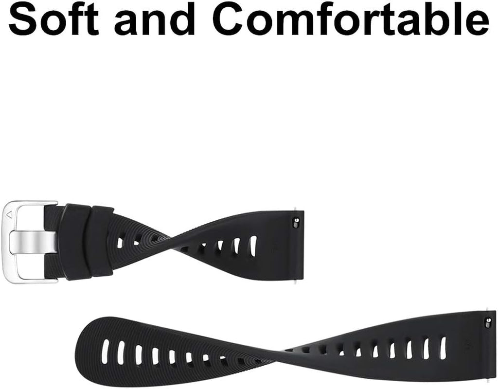 TECKMICO 8PCS Bands Compatible with Garmin Forerunner 245/645,20Mm Soft Silicone Replacement Bands for Garmin Forerunner 245/645 GPS Running Watch,No Tracker(8-Pack, Buckle Design)  TECKMICO   