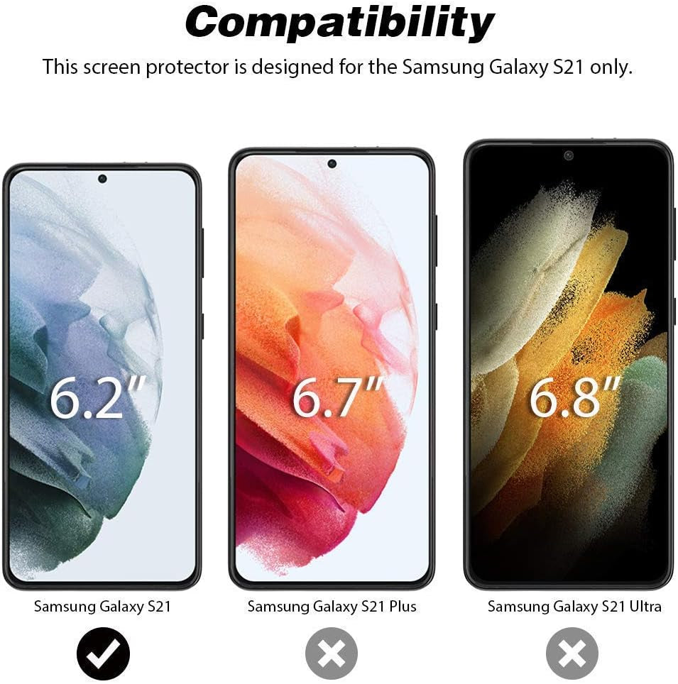 TOCOL [6 Pack Compatible with Samsung Galaxy S21 5G 6.2 Inch - 3 Pack Tempered Glass Screen Protector and 3 Pack Camera Lens Protector with [Installation Frame] HD Clear Bubble Free Case Friendly  TOCOL   