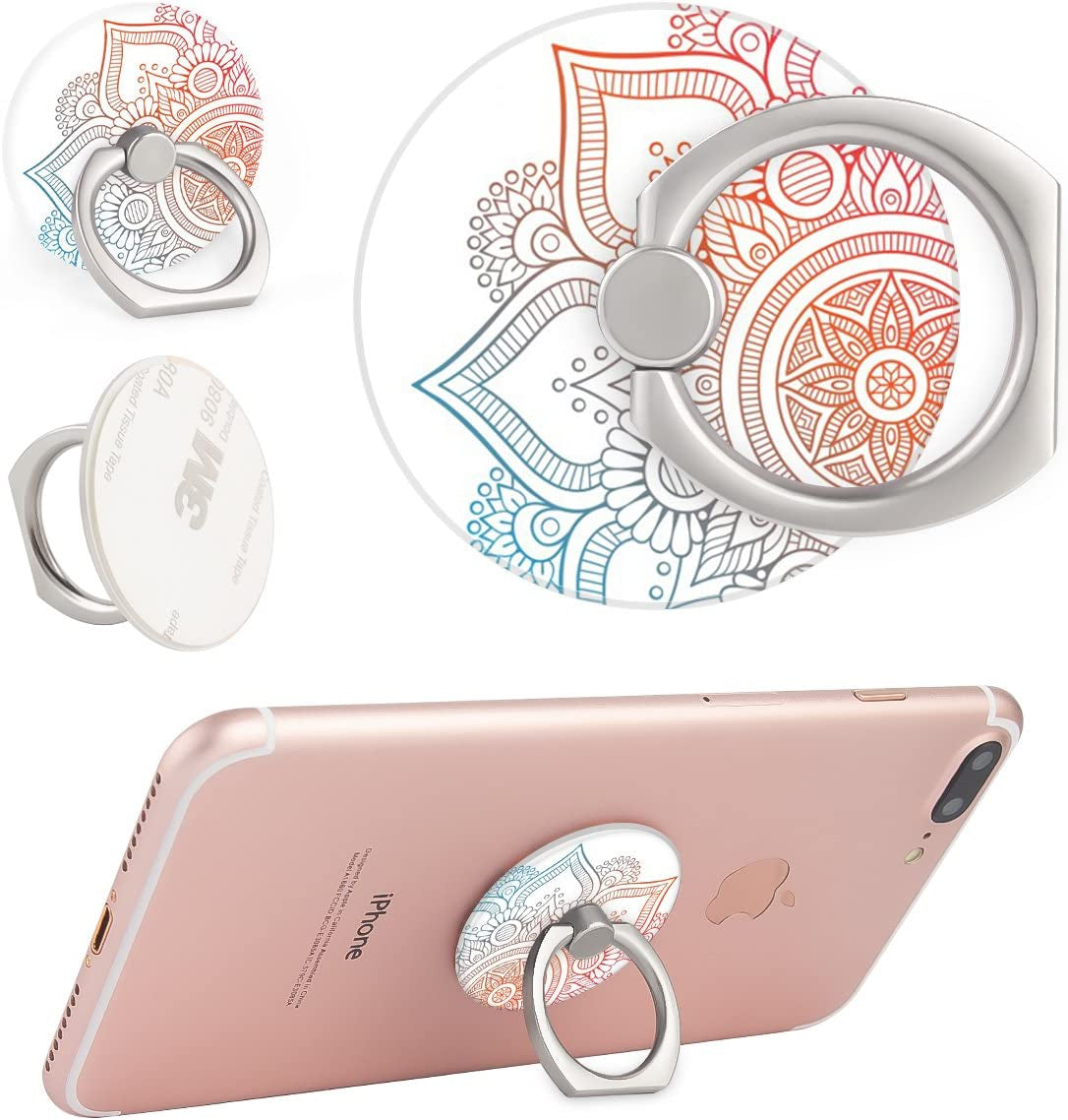 BF2JK Three Pack Cell Phone Ring Holder, 360°Rotation Finger Ring Stand Grip for Smartphones,Tablets,Pads (Mandala Flower)  BF2Jk   