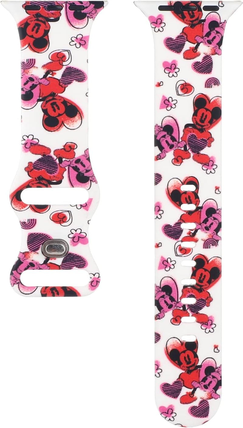 Onederhome Band Compatible with Apple Watch Bands 38 40 41Mm, Cartoon Silicone Printed Fadeless Cute Band for Girl Boy Iwatch Series 7 6 5 4 3 2 Se (KN, 38/40/41Mm)  OnederHome   