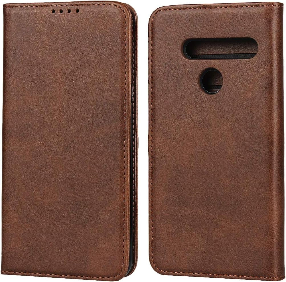 Icovercase for LG G8 Thinq Wallet Case, Premium PU Magnetic Leather Card Slots Holder Carry Kickstand Feature Flip Cover Case for LG G8 (Navy Blue)  iCoverCase Dark Brown  