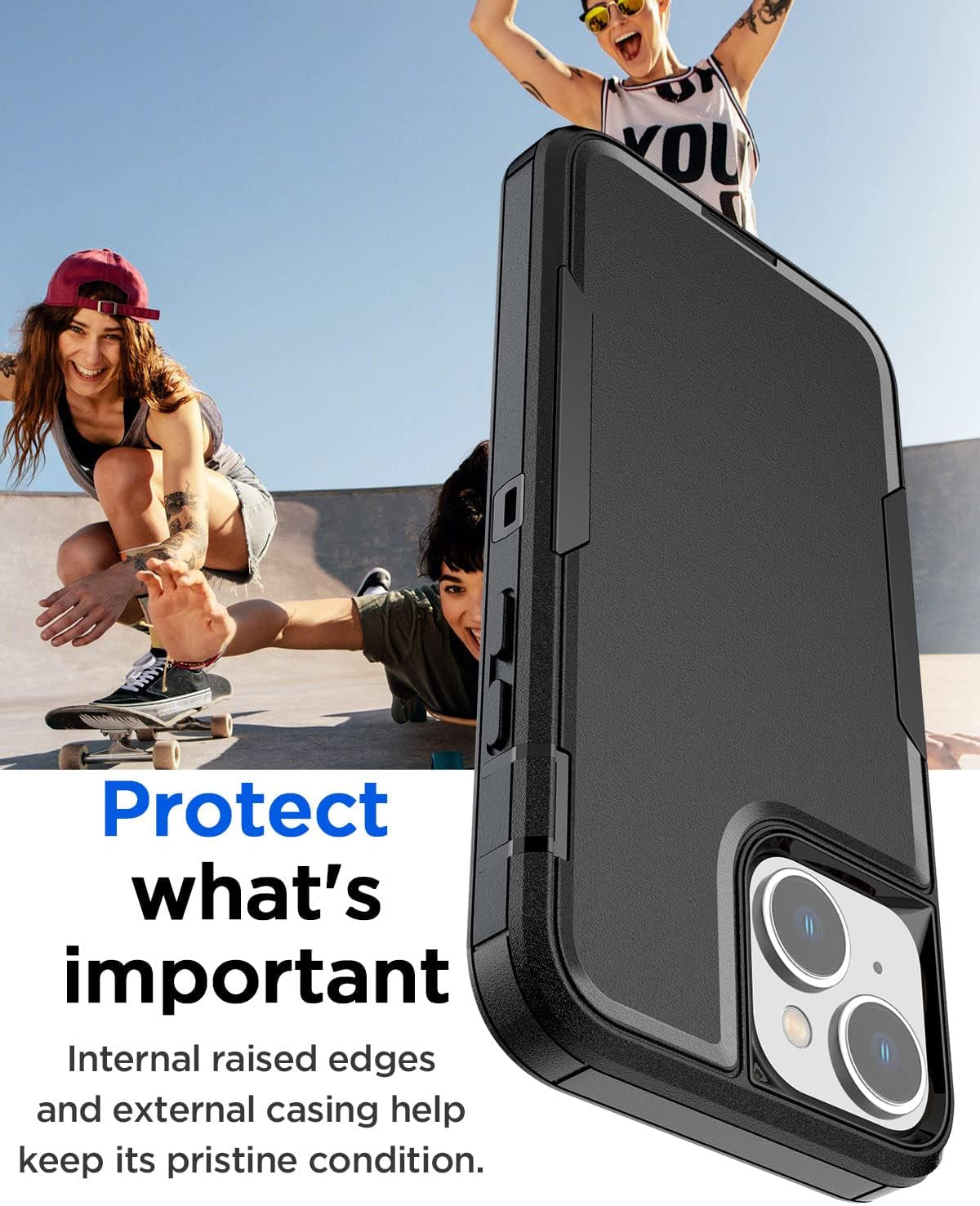 Aicase Magnetic Case for Iphone 14 Plus,Support Magnetic Car Mount Heavy Duty 2-Layer Pocket-Friendly Durable Military Grade Protection Shockproof/Dropproof Protective Cover for Iphone 14 plus 6.7"_1  AICase   