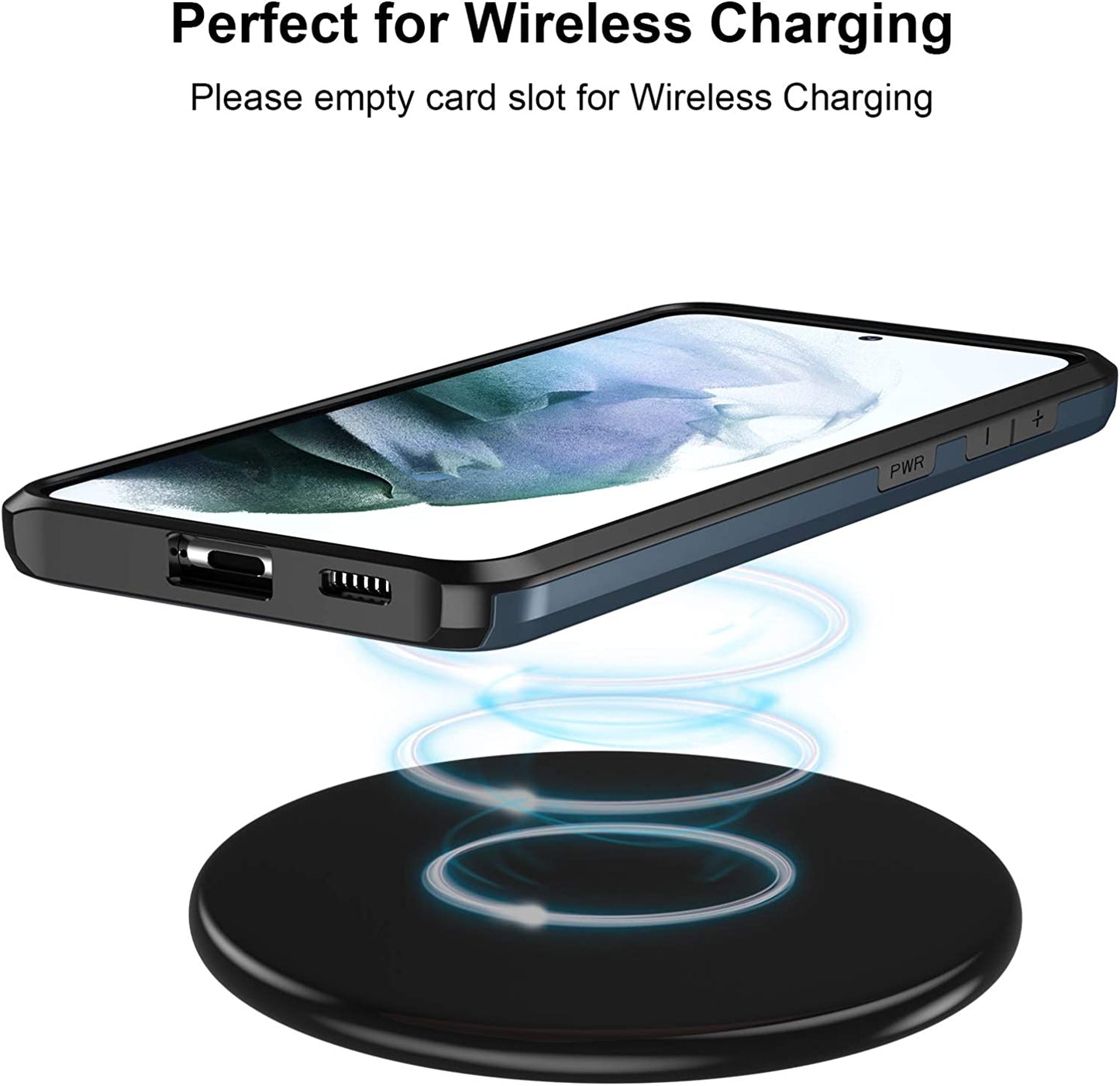 Jiunai for Samsung S21 plus Case, Galaxy S21 plus Case Credit Card Ids Cash Holder Shell Wallet Case Slide Cover Dual Layer Rubber Cover Phone Case for Samsung Galaxy S21 plus 5G 6.7'' 2021 Navy  Jiunai   