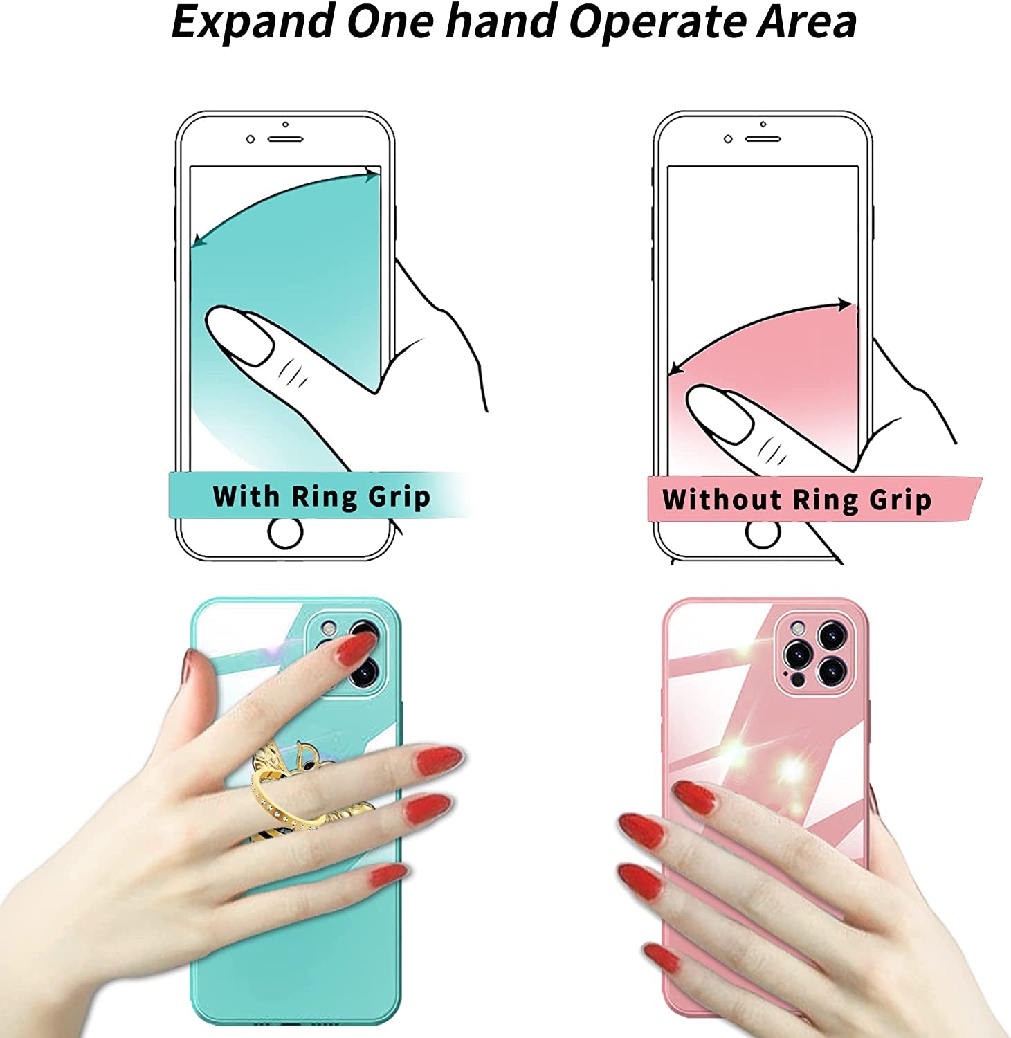 TACOMEGE Gold Bee Cell Phone Ring Grip Holder Stand for Iphone Android, Crystal Finger Ring Kickstand Compatible with Smartphones, Tablets  TACOMEGE   