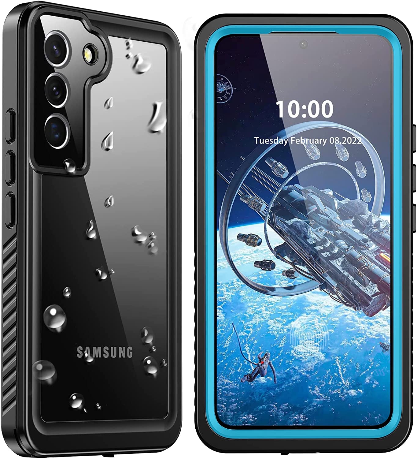 ANTSHARE for Samsung Galaxy S22 5G Case Waterproof Shockproof,Samsung S22 Case with Screen Protector,Full Body Heavy Duty Protective Case for S22 Blue/Clear  ANTSHARE   