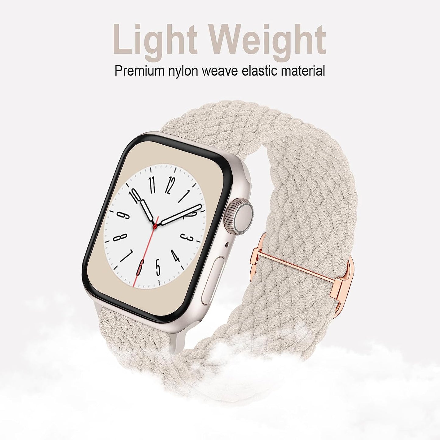 Braided Solo Loop Compatible with Apple Watch Band 38Mm 40Mm 41Mm 42Mm 44Mm 45Mm 49Mm Women Men, Adjustable Stretchy Bands Elastic Sport Wristbands for Iwatch Series 8 7 6 5 4 3 2 1 SE Ultra  Butifacion   