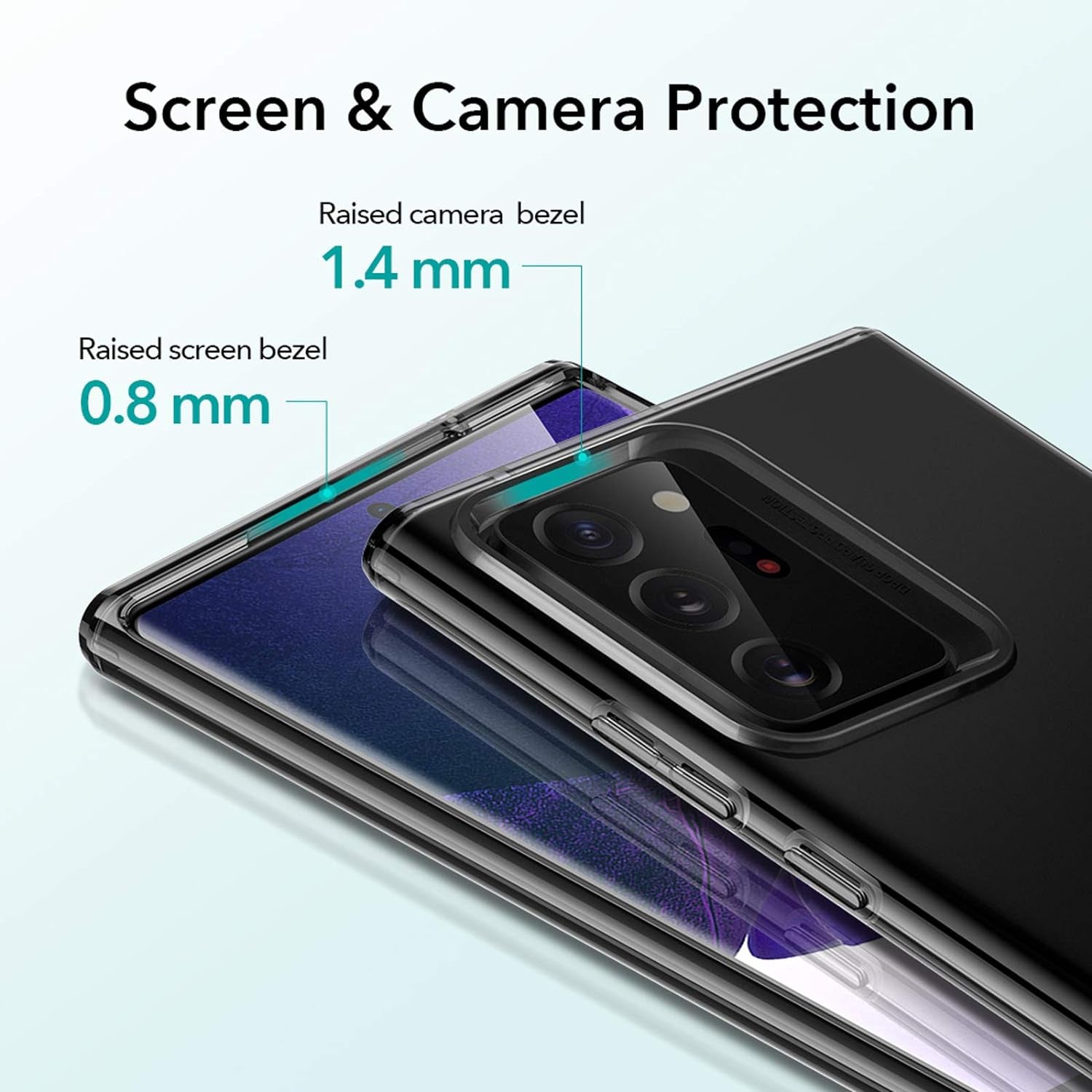 ESR Metal Kickstand Case Compatible with Samsung Galaxy Note 20 Ultra (6.9-Inch) [Vertical and Horizontal Stand] [Reinforced Drop Protection] – Translucent Black  Electronic Silk Road Corp   