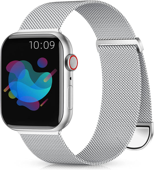 Zedoli Metal Band Compatible with Apple Watch Bands 40Mm 38Mm 41Mm 45Mm 44Mm 42Mm 49Mm for Women Men, Stainless Steel Milanese Mesh Loop Magnetic Wristbands for Iwatch Series 8 7 6 5 4 3 2 1 SE Ultra  Zedoli   