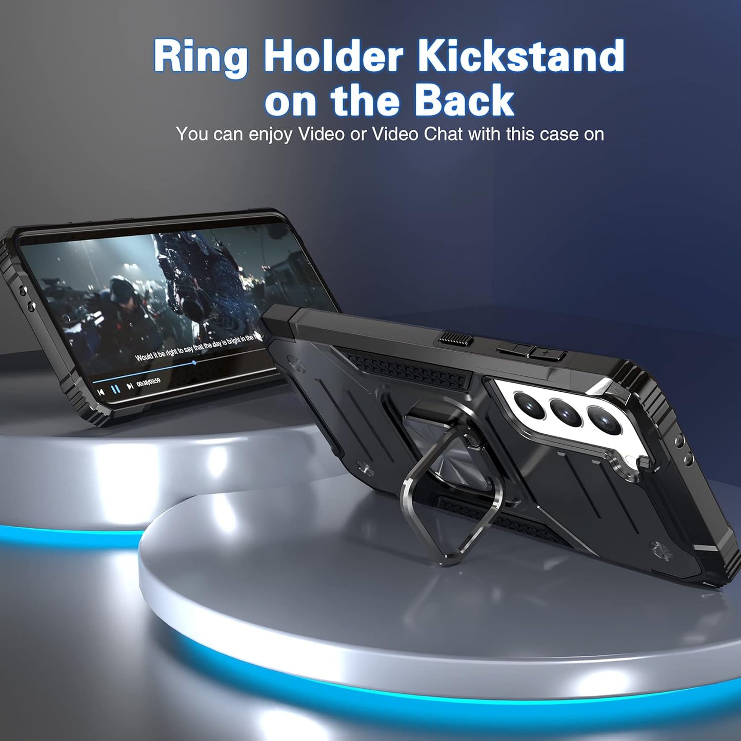 Idystar Galaxy S21 plus 5G Case, Galaxy S21 plus Case, Hybrid Drop Test Cover with Car Mount Kickstand Slim Fit Protective Durable Case for Samsung Galaxy S21 plus 5G 6.7 Inch, Black  IDYStar   