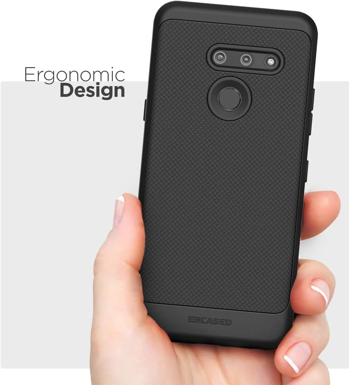 Encased Thin Armor for LG G8 Thinq Case (Slim Fit) Flexible Grip Cover - Black  Encased for LG G8 ThinQ   