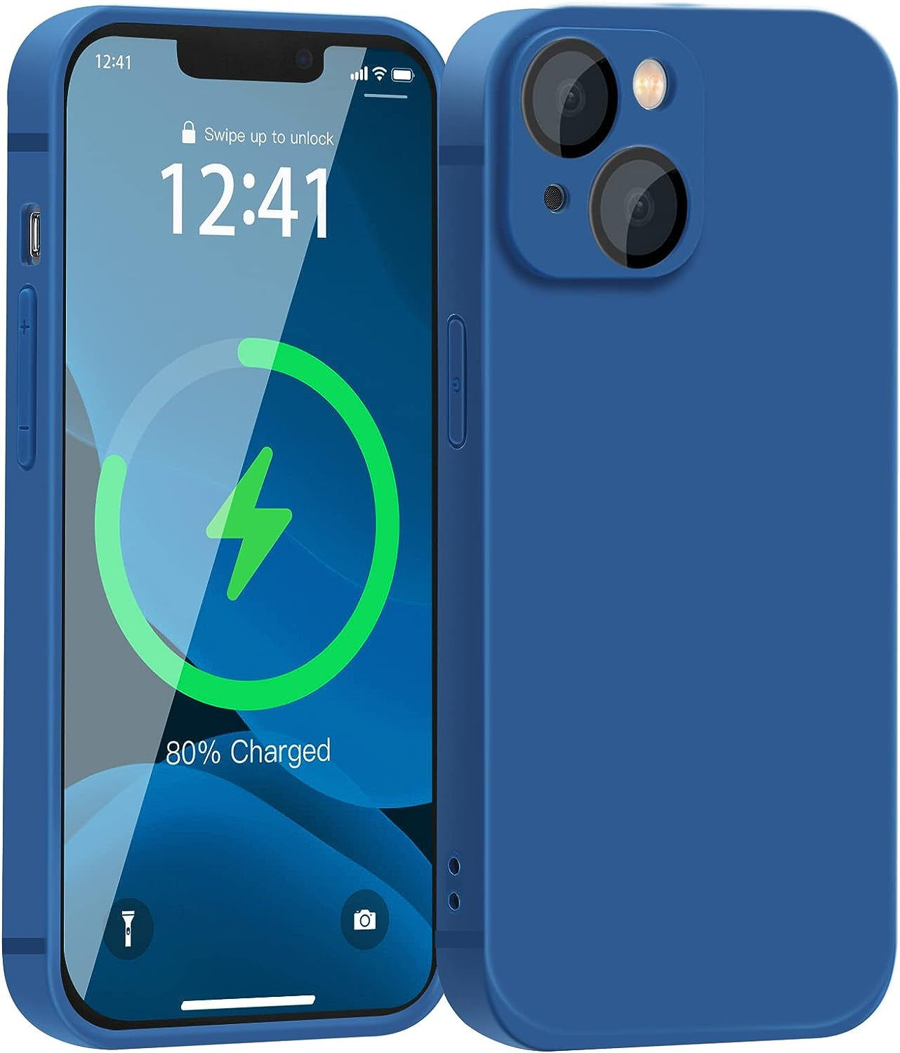 YZR Silicone Case Compatible with Iphone 13 Case (6.1 Inch 2021), with Camera Protection, Liquid Silicone Phone Case (Khaki)  YZR Dark Blue  