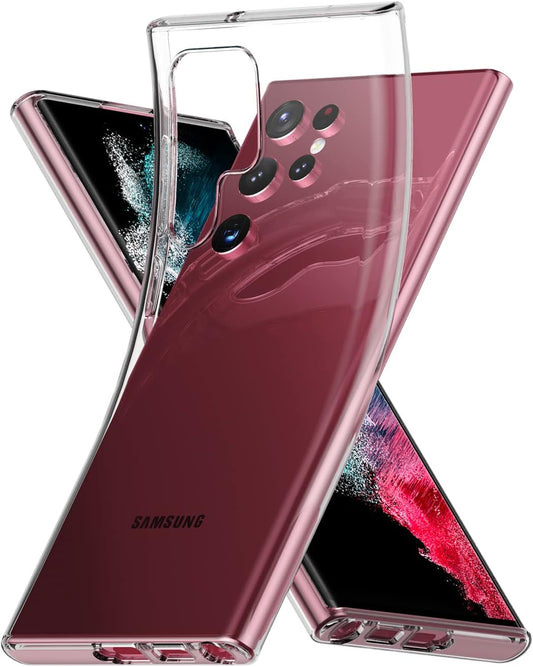 TPU for Samsung Galaxy S22 Ultra Case Clear, Galaxy S22 Ultra Case, Ultra [Slim Thin] Flexible TPU Scratch Resistant Gel Rubber Soft Silicone Protective Case Cover for Galaxy S22 Ultra(Clear)  CASEVASN   