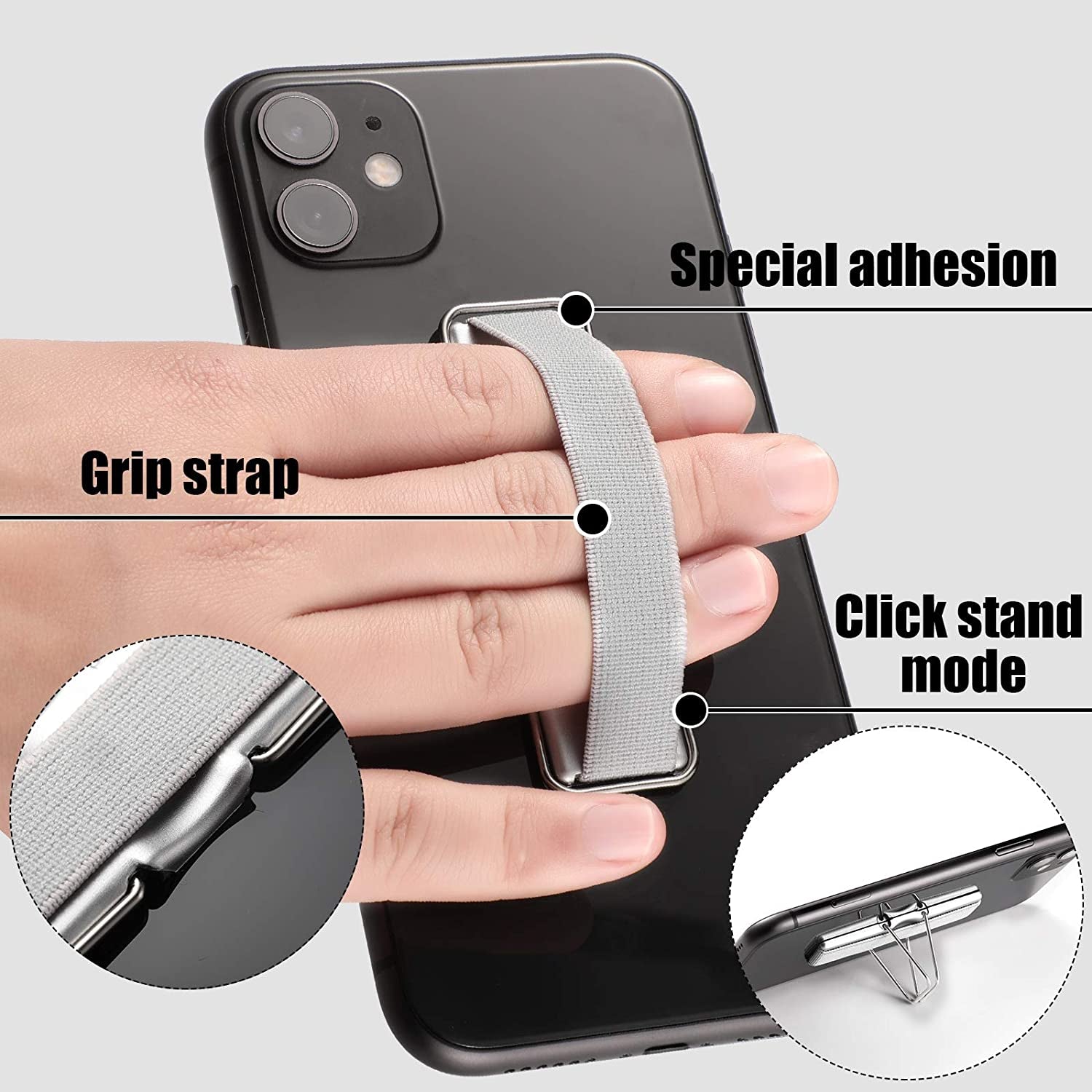 Weewooday 6 Pieces Finger Strap Phone Holders Phone Handle Grip Cell Phone Stand with Kickstand Elastic Phone Finger Holder for Cell Phone Case Small Tablets  Weewooday   