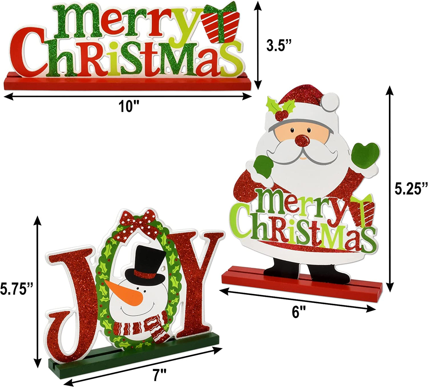 6 Christmas Table Decorations for Dinner Party Coffee Table Snowman Santa Reindeer Noel Joy Believe Merry Christmas Happy Holidays Centerpiece  Gift Boutique   