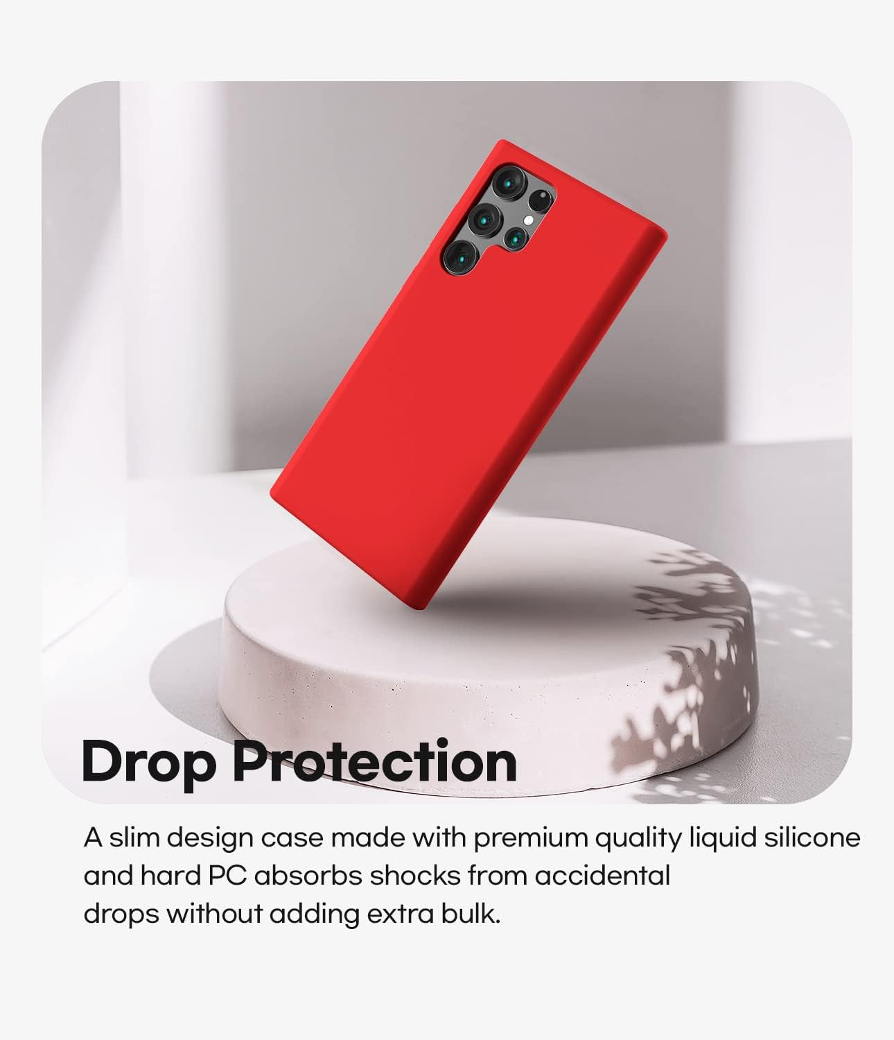 GOOSPERY Liquid Silicone Designed for Galaxy S22 Ultra Case (6.8 Inches) Silky-Soft Touch Full Body Protection Shockproof Cover Case with Soft Microfiber Lining - Red  GOOSPERY   