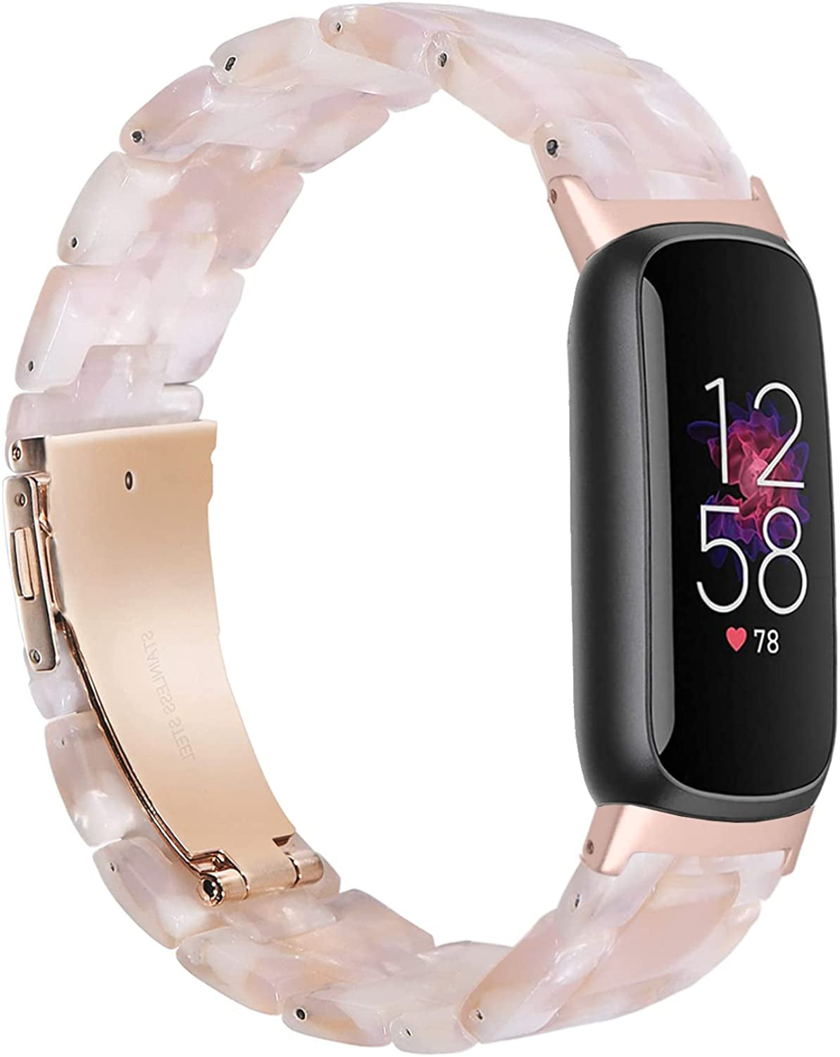 Wongeto Compatible with Fitbit Luxe/Luxe SE Bands for Women Girls, Resin Wristband Strap with Stainless Steel Buckle Replacement Bands for Fitbit Luxe Accssorises  Wongeto   