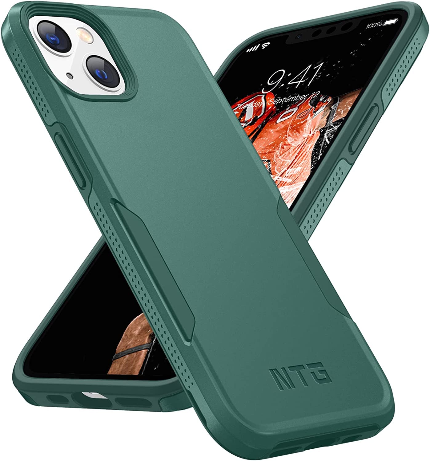 NTG Shockproof Designed for Iphone 13 Case [2 Layer Structure Protection] [Military Grade Anti-Drop] Lightweight Shockproof Protective Phone Case for Iphone 13 6.1 Inch, Blue  NTG Midnight Green  
