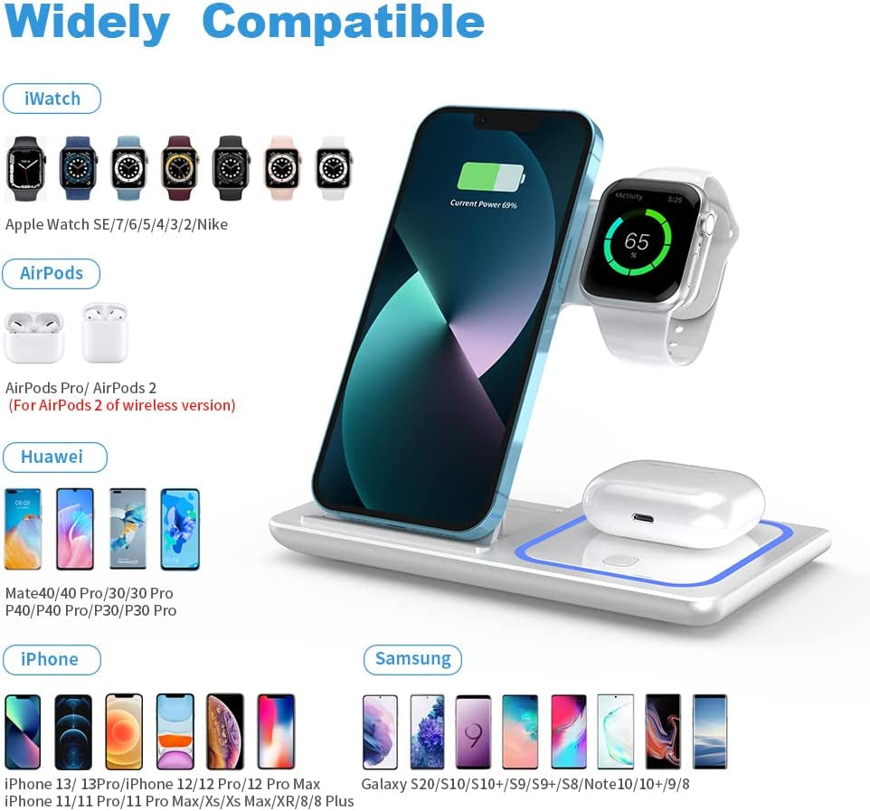 Wireless Charger,Anylincon 3 in 1 Charger Station for Apple Iphone/Iwatch/Airpods,Iphone 14,13,12,11 (Pro, Pro Max)/Xs/Xr/Xs/X/8(Plus),Iwatch 7/6/Se/5/4/3/2,Airpods 3/2/Pro  XuHui   