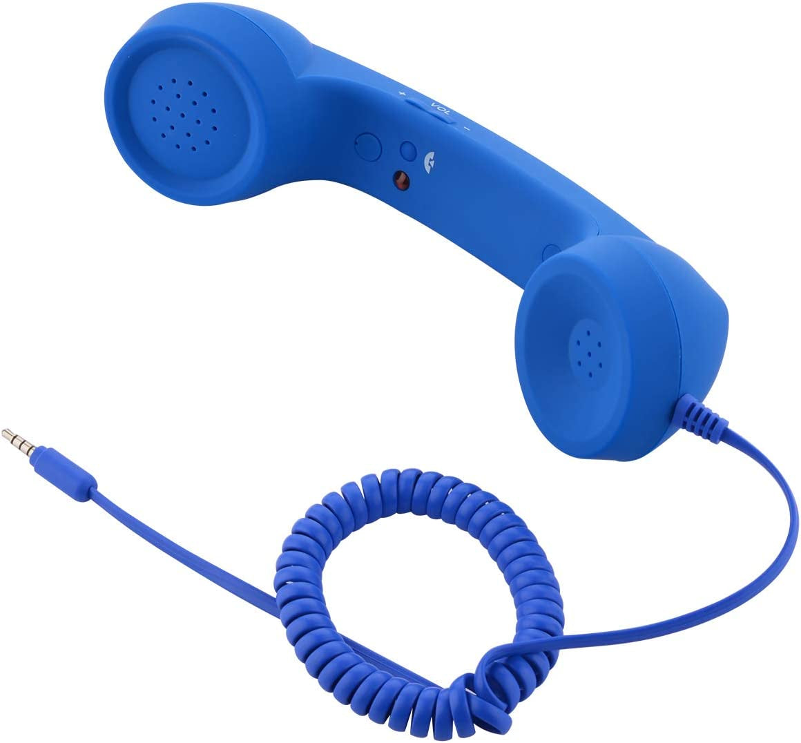 CM Vintage Retro Telephone Handset Cell Phone Receiver MIC Microphone for Cellphone Smartphone, 3.5 Mm Socket (Blue)  CM   